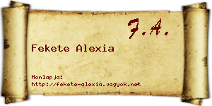 Fekete Alexia névjegykártya